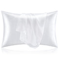 Bedelite Satin Silk Pillow Cases Queen Size Set Of 2, White Pillow Cases For Curly Hair And Aesthetic, Super Soft Silky Pillow C
