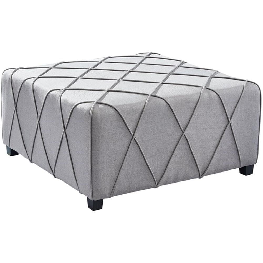 Armen Living Gemini Ottoman, Silver