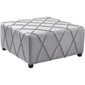 Armen Living Gemini Ottoman, Silver