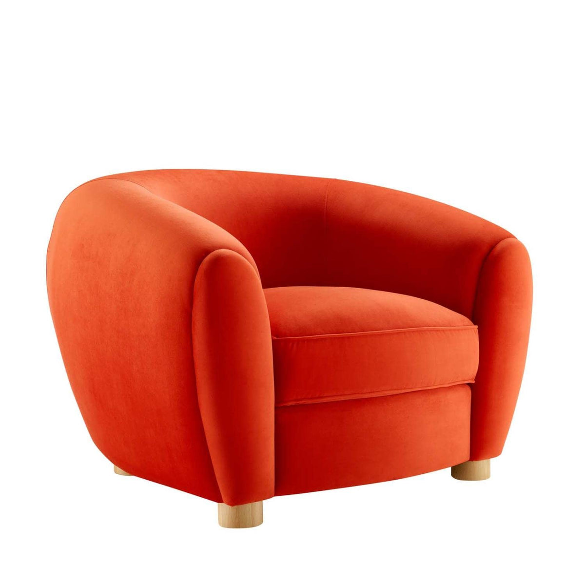 Modway Abundant Performance Velvet Accent Armchair, Orange