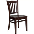 Flash Furniture HERCULES Series Vertical Slat Back Mahogany Wood Restaurant Chair
