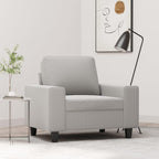 vidaXL Sofa Chair with Microfiber Upholstery in Light Gray - Comfortable Seating with Thick Padding, Sturdy Frame, Easy Assembly, Modern Look for Any Room.