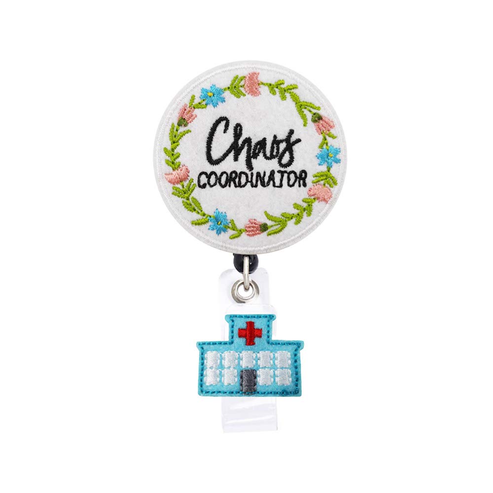 Reeleer Chaos Coordinator Hospital Badge Reels Retractable, With Alligator Clip And Key Ring, 24 Inches Thick Pull Cord