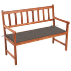 vidaXL Classic Outdoor Patio Bench with Cushion - Robust Solid Acacia Wood with Oil Finish, Taupe Cushion Included, Weather-and-Tear Resistant, Easy Assembly - Ideal for Patio, Garden, Backyard