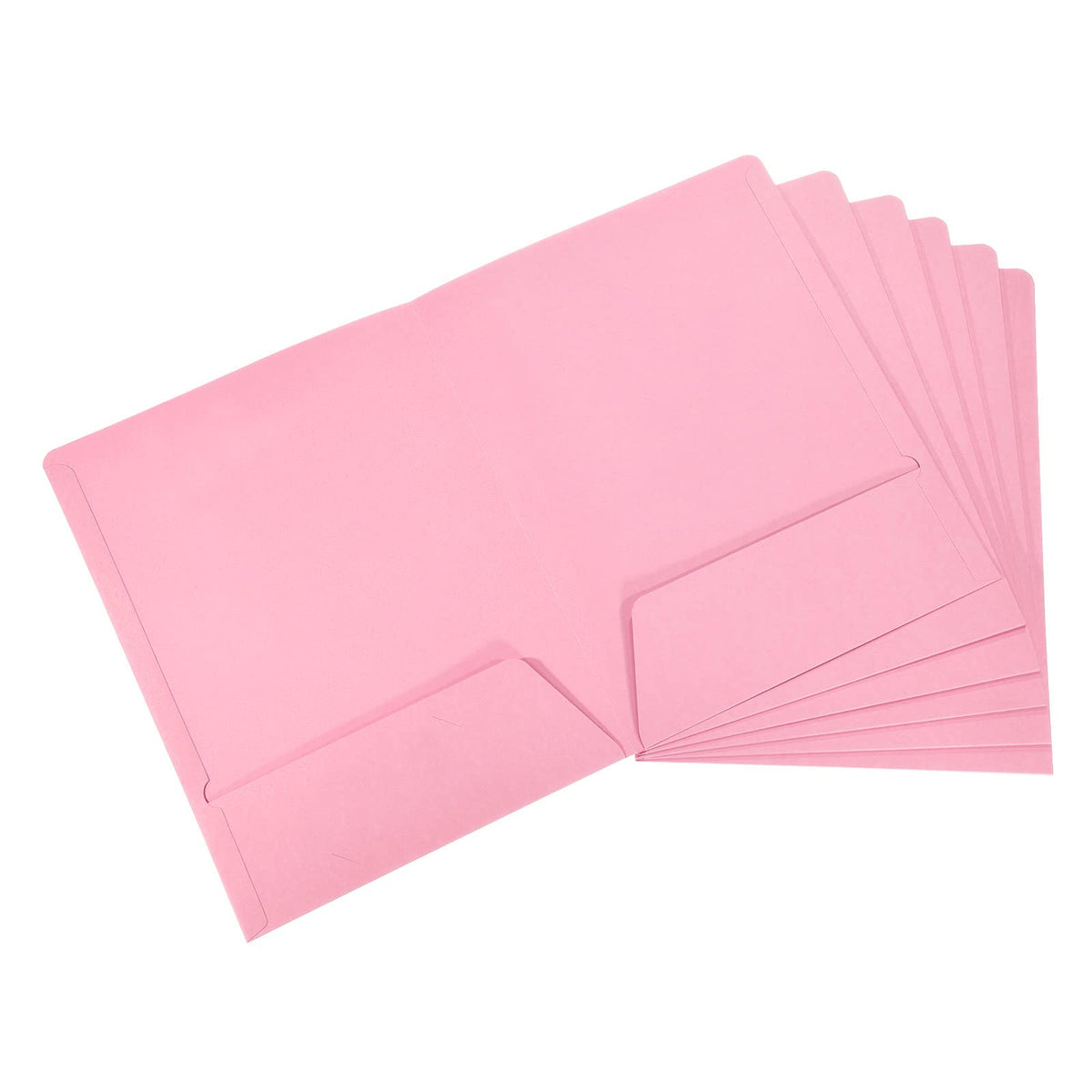 Patikil Two-Pocket Folders, 6 Pack A4 Letter Files Portfolio Storage Organizer Folder For Office Business, Pink