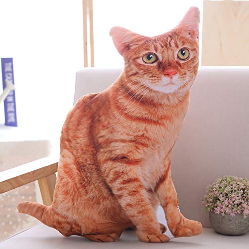 Maomoto 19.6' Cat Throw Pillow - Plushie Cushion Doll 3D Simulation Cat Plush Stuffed Animal Cushion Pillow Toy For Kids, Sofa
