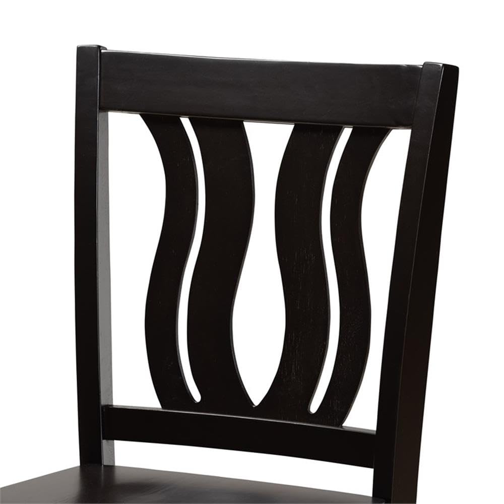 Baxton Studio Fenton Modern and Contemporary Transitional Dark Brown Finished Wood 2-Piece Counter Stool Set