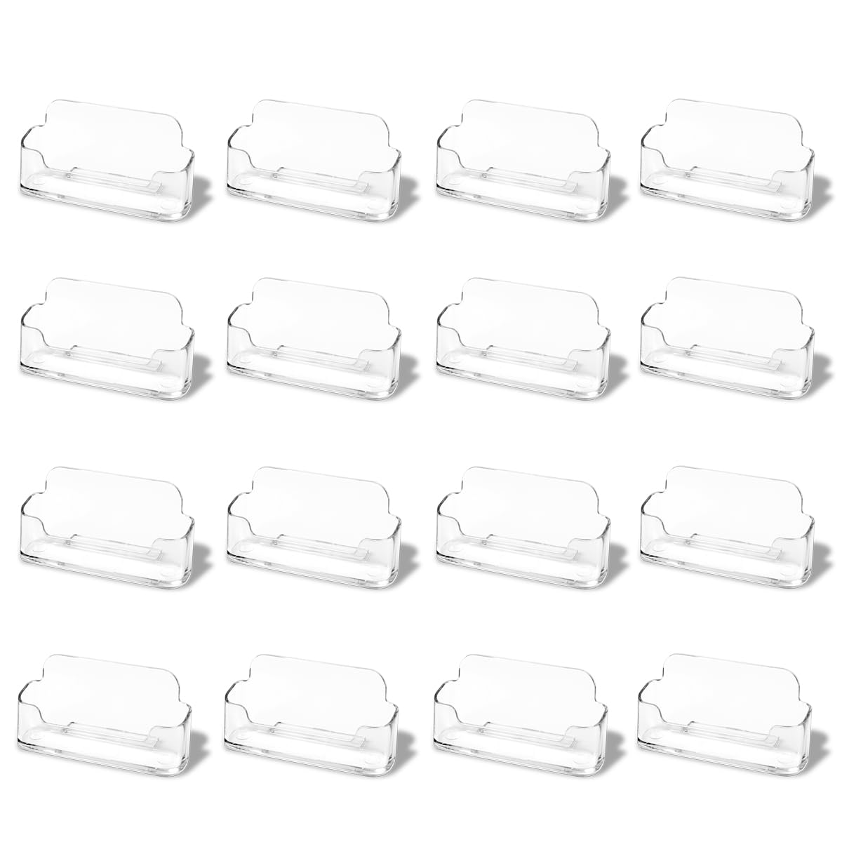 Dmfly 16 Pack Business Card Holder For Desk, Acrylic Business Card Holder Clear Plastic Business Card Stand Desktop Business Car