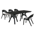 Armen Cortina Polly 5 Piece Black Dining Table and Chair Set