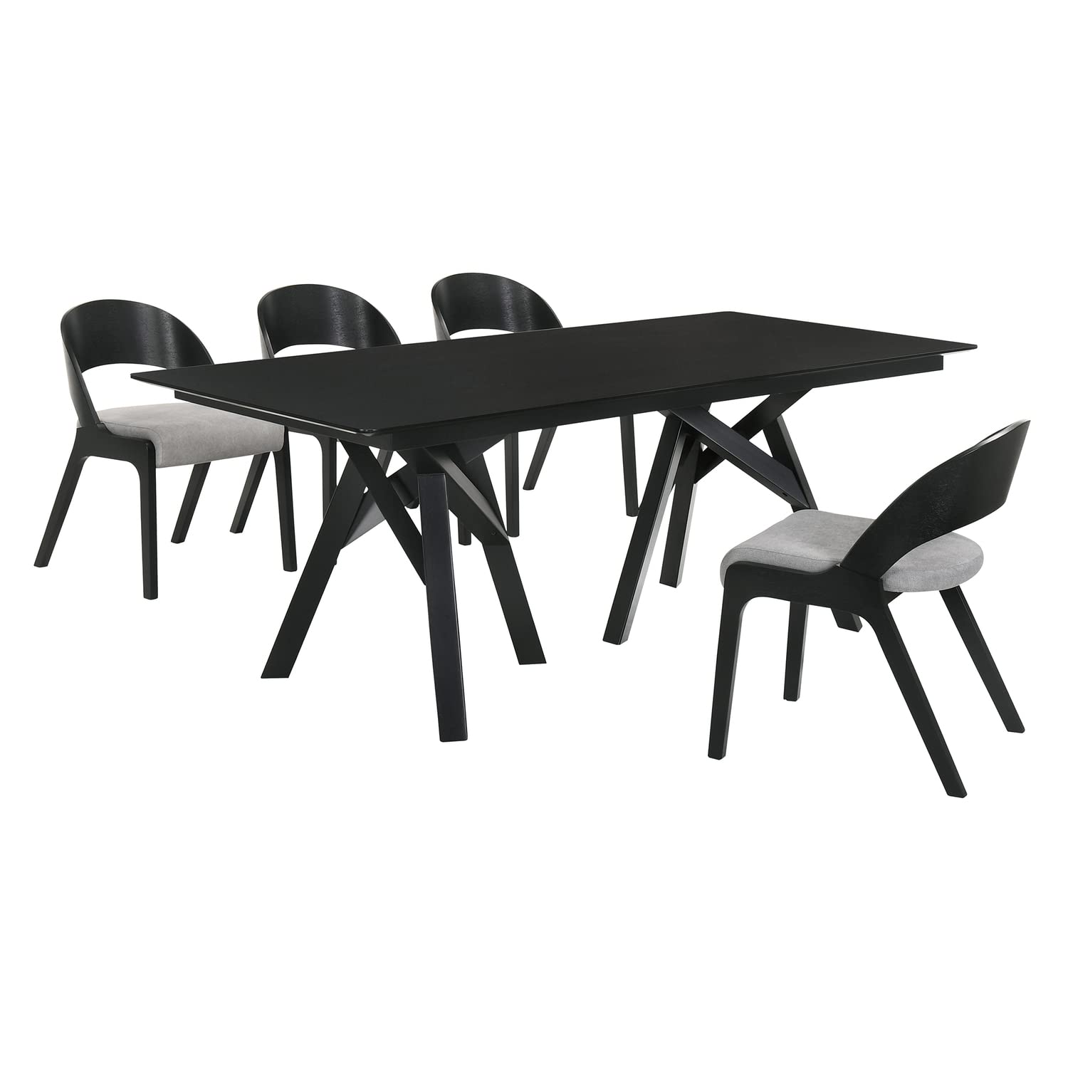 Armen Cortina Polly 5 Piece Black Dining Table and Chair Set