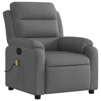 vidaXL Massage Recliner Chair with 6-Point Vibration Massage and Convenient Side Pocket, Dark Grey Fabric Rocker, Adjustable Backrest & Footrest Lounge Seat for Living Room, USB Charge Port