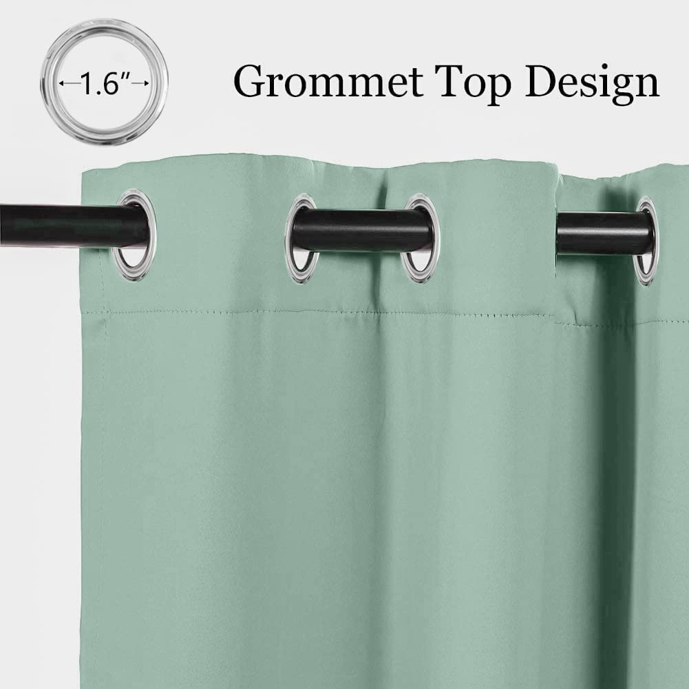 Mysky Home Blackout Curtain For Bedroom, Grommet Room Darkening Curtain, Amazing Triple Weave Thermal Insulated Curtain, 1 Curtain Panel,42 X 45 Inch, Black