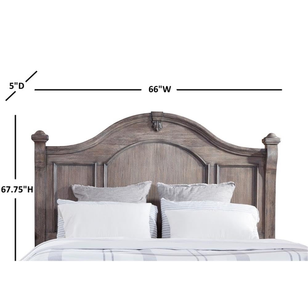 American Woodcrafters Heirloom Rustic Charcoal Wood Queen Poster Headboard