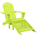 vidaXL Modern Adirondack Patio Chair with Detachable Ottoman, Weather Resistant Outdoor Furniture, Solid Fir Wood Construction -