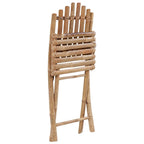 vidaXL Folding Patio Dining Set with Cushions 5 Piece Garden Outdoor Balcony Backyard Terrace Dinner Dinette Seating Table Chair Set Home Bamboo