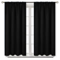 Bgment Rod Pocket Blackout Curtains For Bedroom - Thermal Insulated Room Darkening Curtain For Living Room, 52 X 54 Inch, 2 Panels, Black
