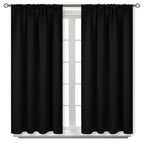 Bgment Rod Pocket Blackout Curtains For Bedroom - Thermal Insulated Room Darkening Curtain For Living Room, 52 X 54 Inch, 2 Panels, Black