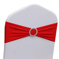 Gankar 100Pcs Stretch Spandex Chair Sashes For Wedding Chair Bands With Buckles, Red Chair Bows For Party Banquet Theme Event De