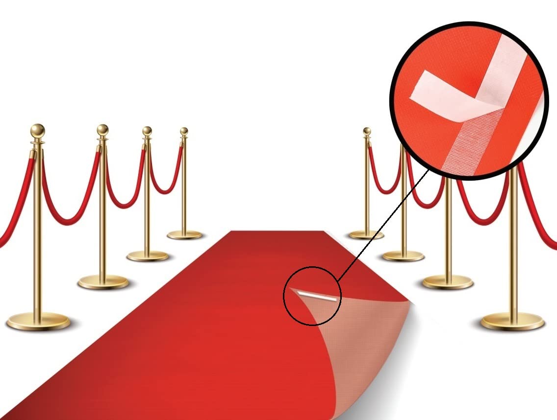 LEMONSODA Red Carpet Floor Runner Hollywood Party Decoration Fabric 100 GSM (Red, 3x50 Feet)