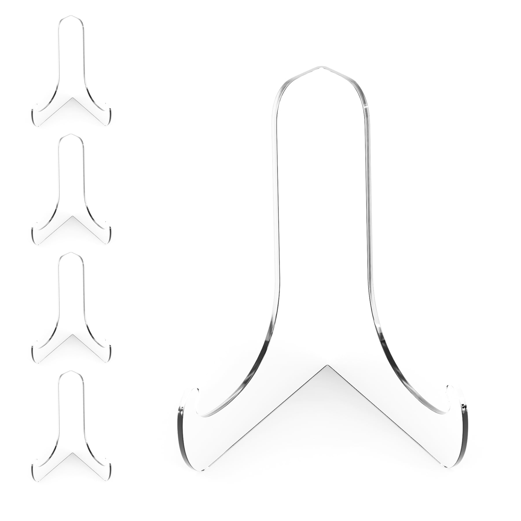 Boloyo 60-Degree Angle Acrylic Plate Display Stand , 6 Inch 5PC Clear Acrylic Display Holder Easel Base for Home Office Kitchen 
