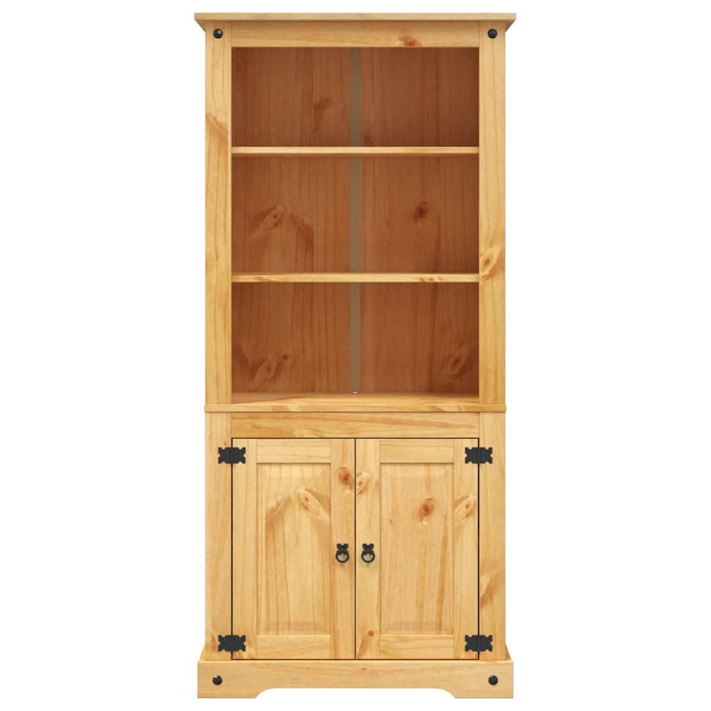 vidaXL Cupboard, Mexican Charm Sideboard with Shelves and Cabinet, Generous Storage Space, Corona Range, Solid Pine Wood, 31.5''x15.7''x67'', Natural Finish