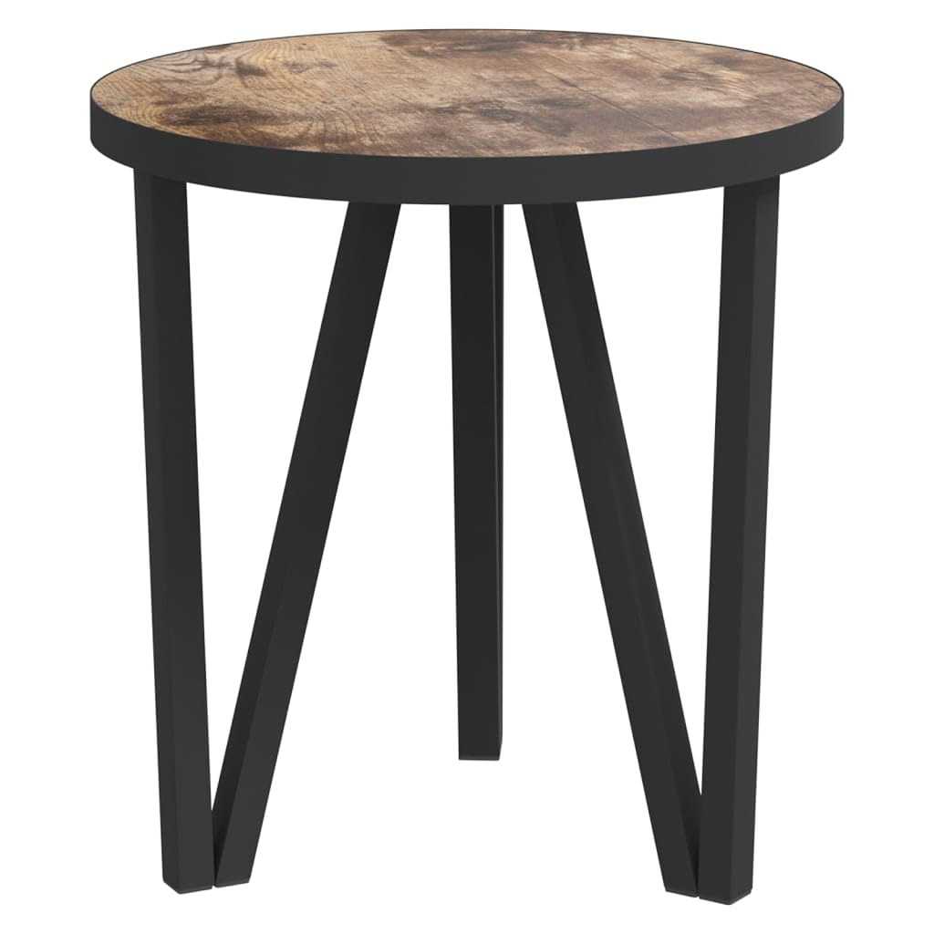 vidaXL Modern Industrial-Style Tea Table Made from MDF and Coated Steel in Black and Yellow, Versatile for Home or Office Use
