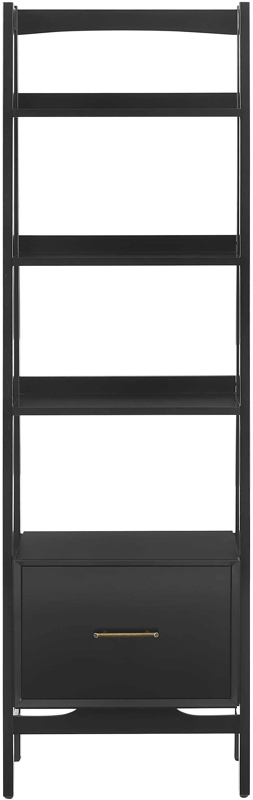 Crosley Furniture Landon Small Bookshelf Etagere, Bookcase Storage with Shelves and File Drawer, Matte Black