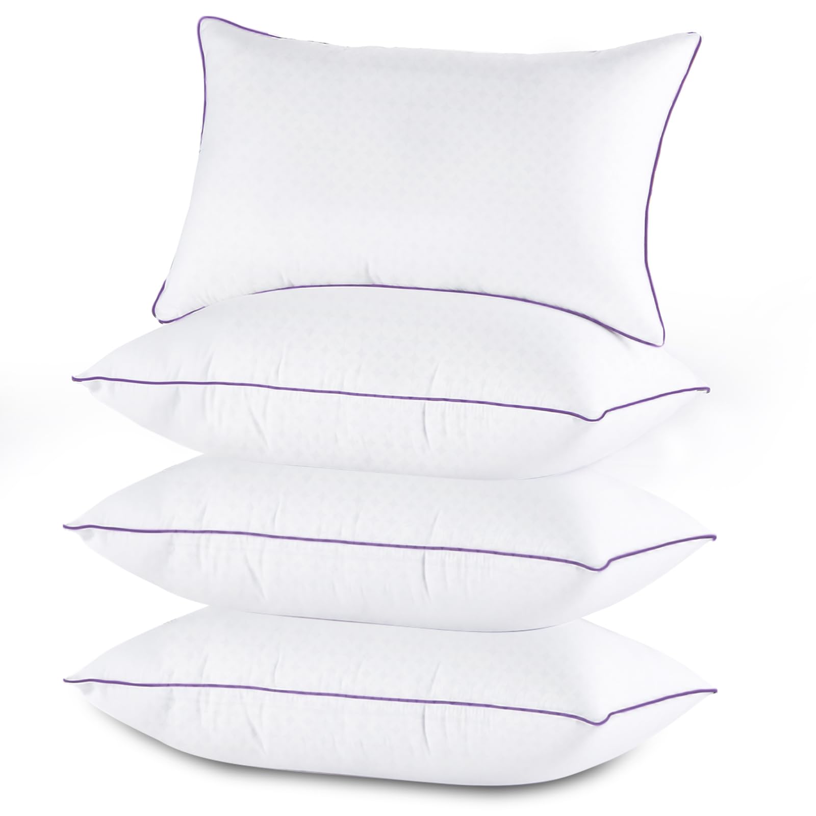 Jollyvogue Pillows Queen Size Set Of 4, Bed Pillows Set Of 4, Cooling And Supportive Pillows With Super Soft Down Alternative Fi
