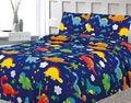 Sapphire Home 3 Piece Dinosaur Twin Bed Sheets For Kids - Fitted Sheet, Kids' Sheet & Pillowcase Sets - Dinosaur Room Decor For
