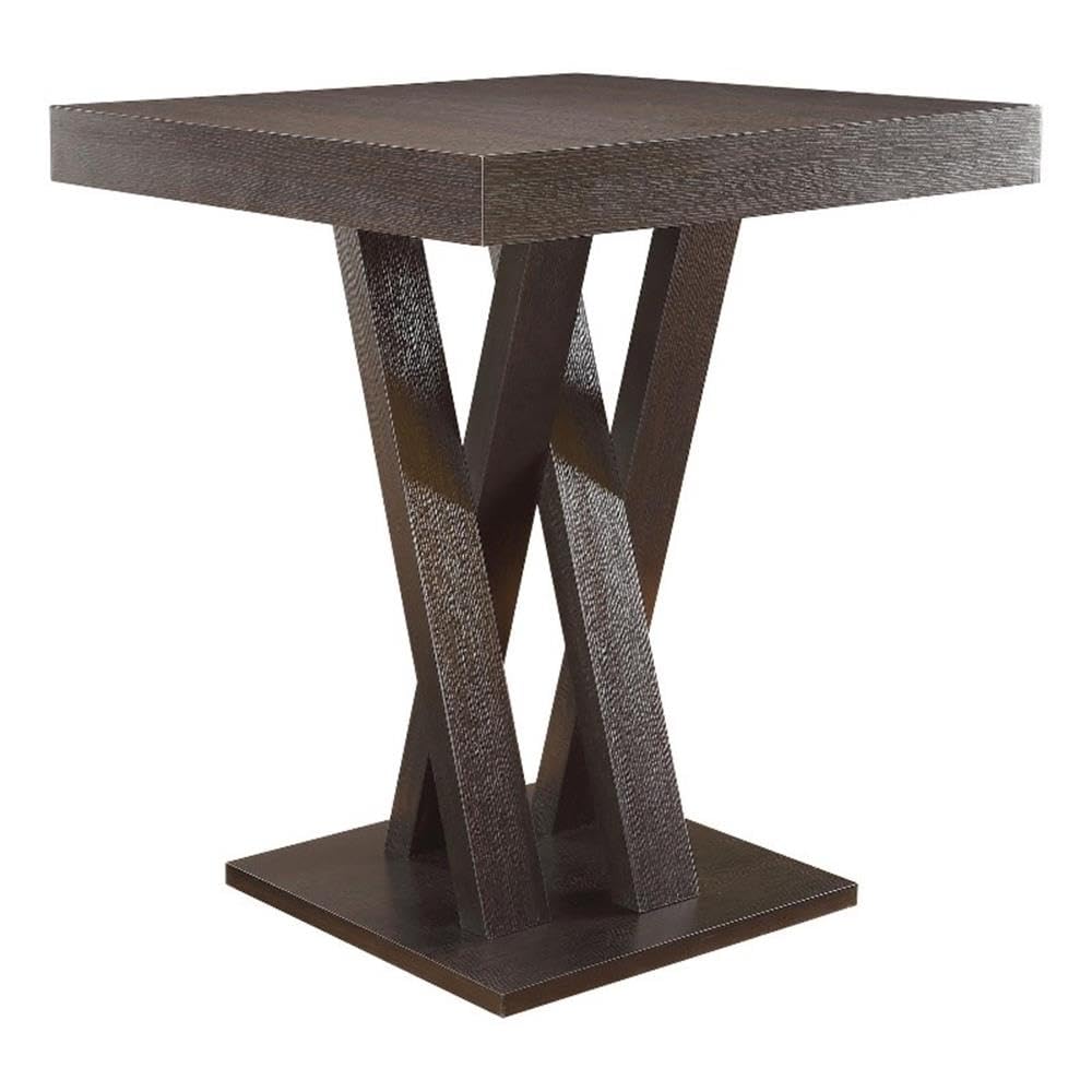 Coaster Home Furnishings Freda Double X-Shaped Base Square Bar Table Cappuccino