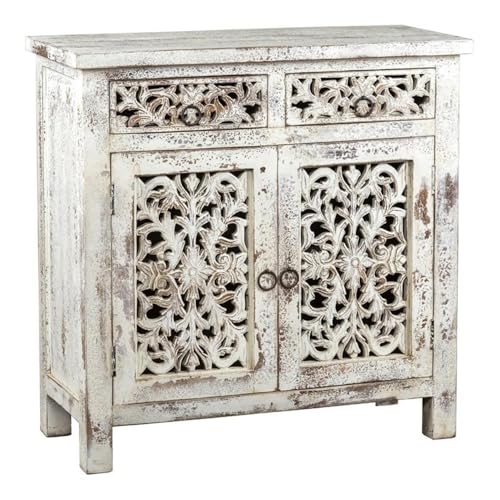 Kosas Home Hepburn Antiqued White Wood 36-Inch Server By