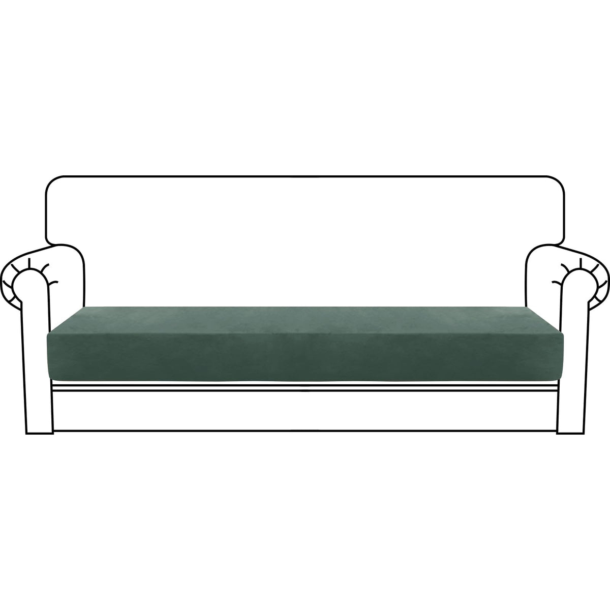 MAXIJIN Velvet Stretch Couch Cushion Covers Soft Sofa Cushion Cover Replacement Sofa Seat Cushion Slipcovers Furniture Protector