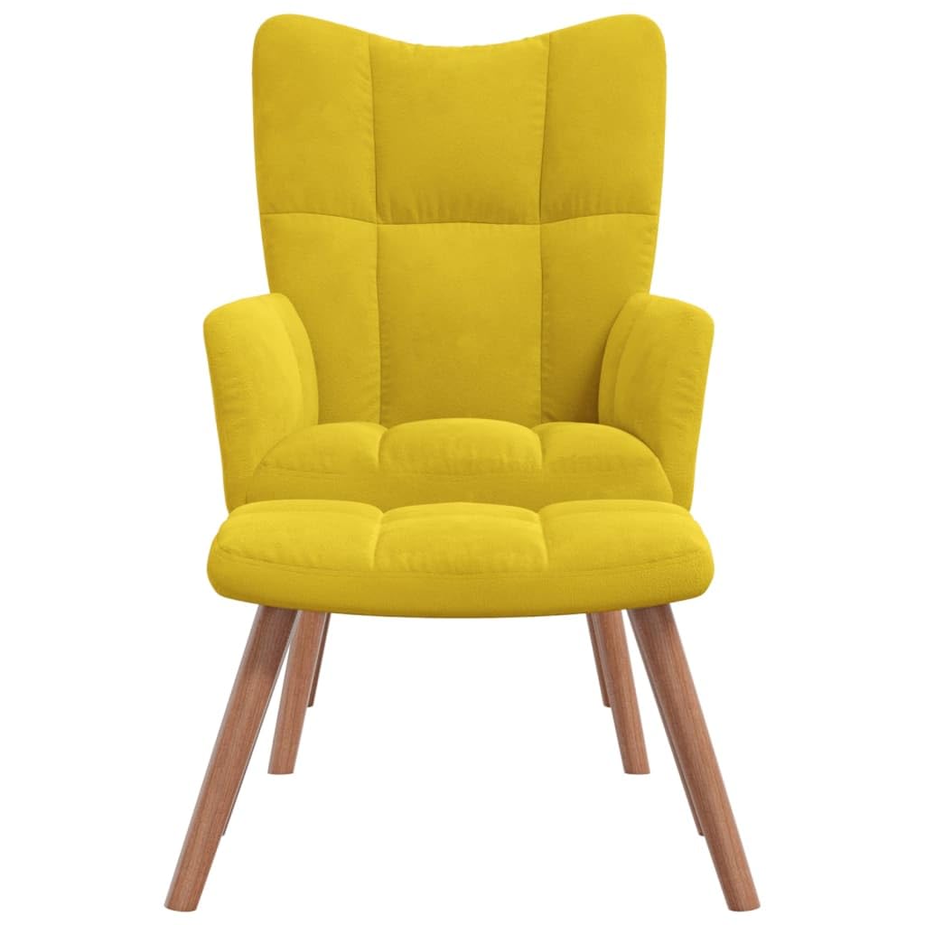 vidaXL Relax Armchair with Footrest Mustard Yellow Velvet