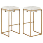 Coaster Home Furnishings Nadia Square Padded Seat Bar Stool (Set of 2) Beige and Gold
