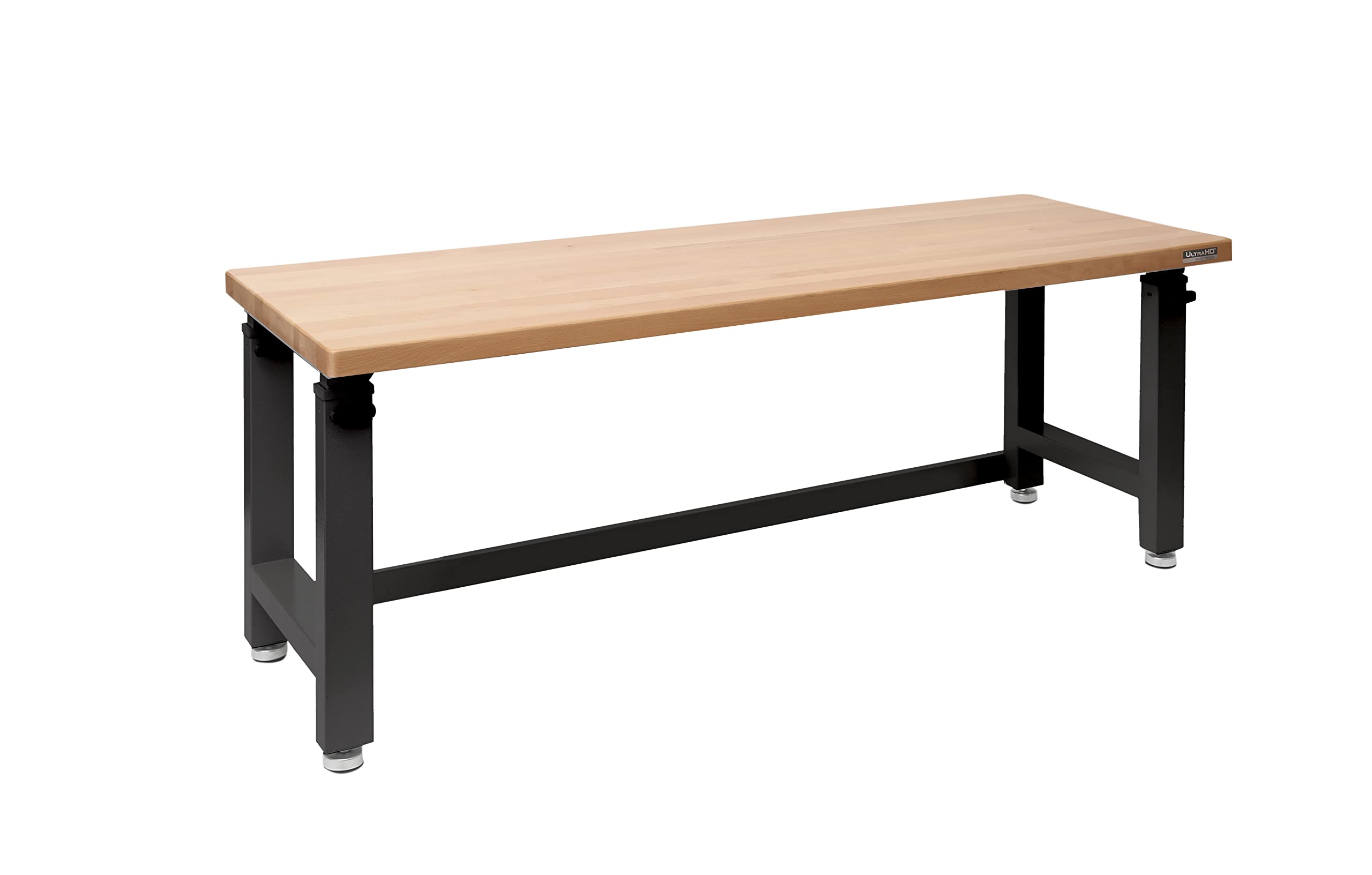 Seville Classics Ultrahd Heavy Duty Workbench Table W/Solid Wood Top, 1000 Lbs. Weight Capacity Workstation For Garage, Warehouse, Workshop, Granite, 60' W X 24' D X 28.5' To 42' H Desktop