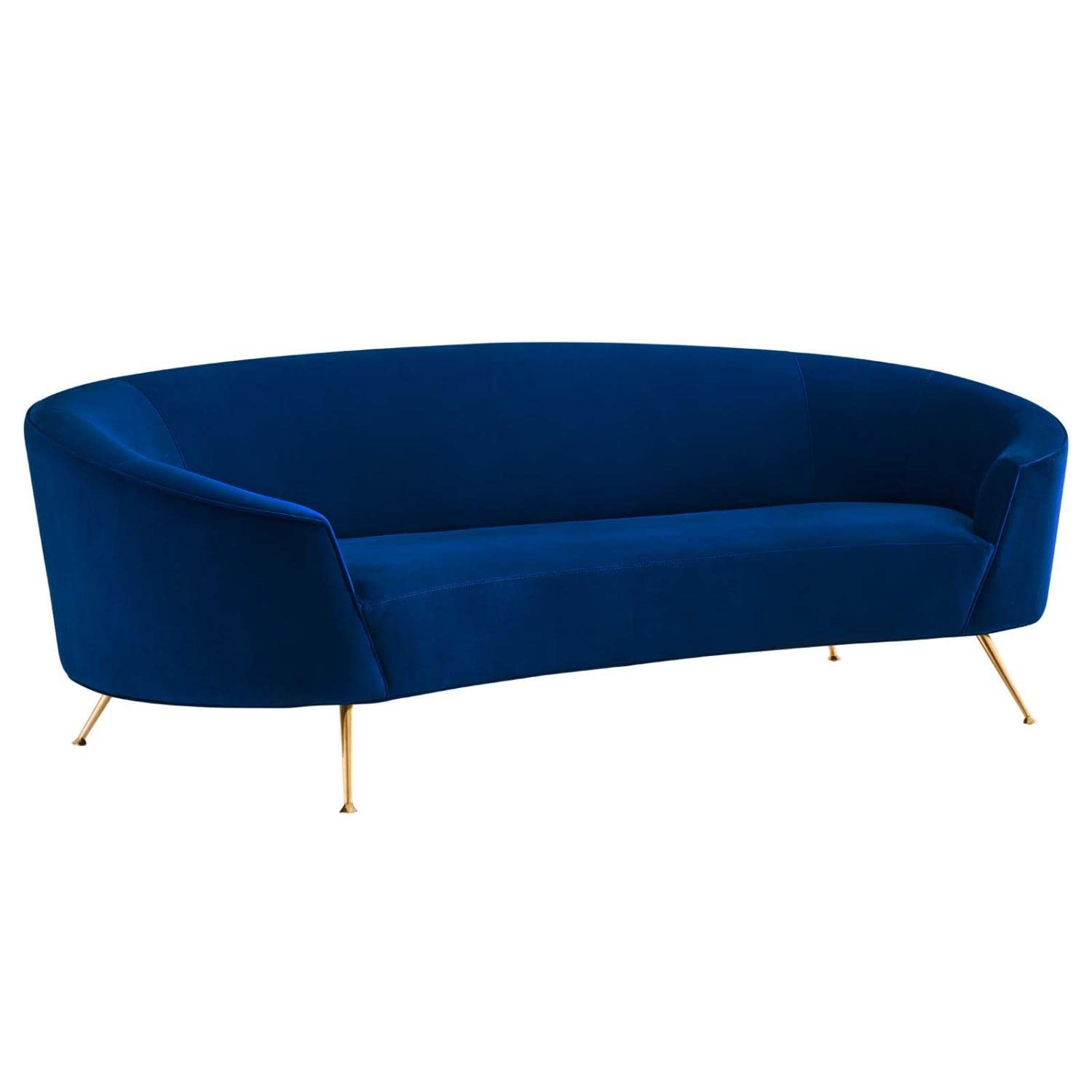 Modway Marchesa Upholstered Velvet Sofa With Navy Finish Eei-5015-Nav