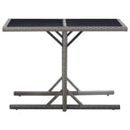 vidaXL Rectangular Patio Table 43.3"x20.9"x28.3" with Glass Top and Poly Rattan Construction, Ideal for Outdoor Use - Anthracite