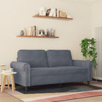 vidaXL 2-Seater Sofa, Dark Gray Velvet - Modern Design Couch with Thick Padded Seats and Armrests for Living Room or Lounge Area