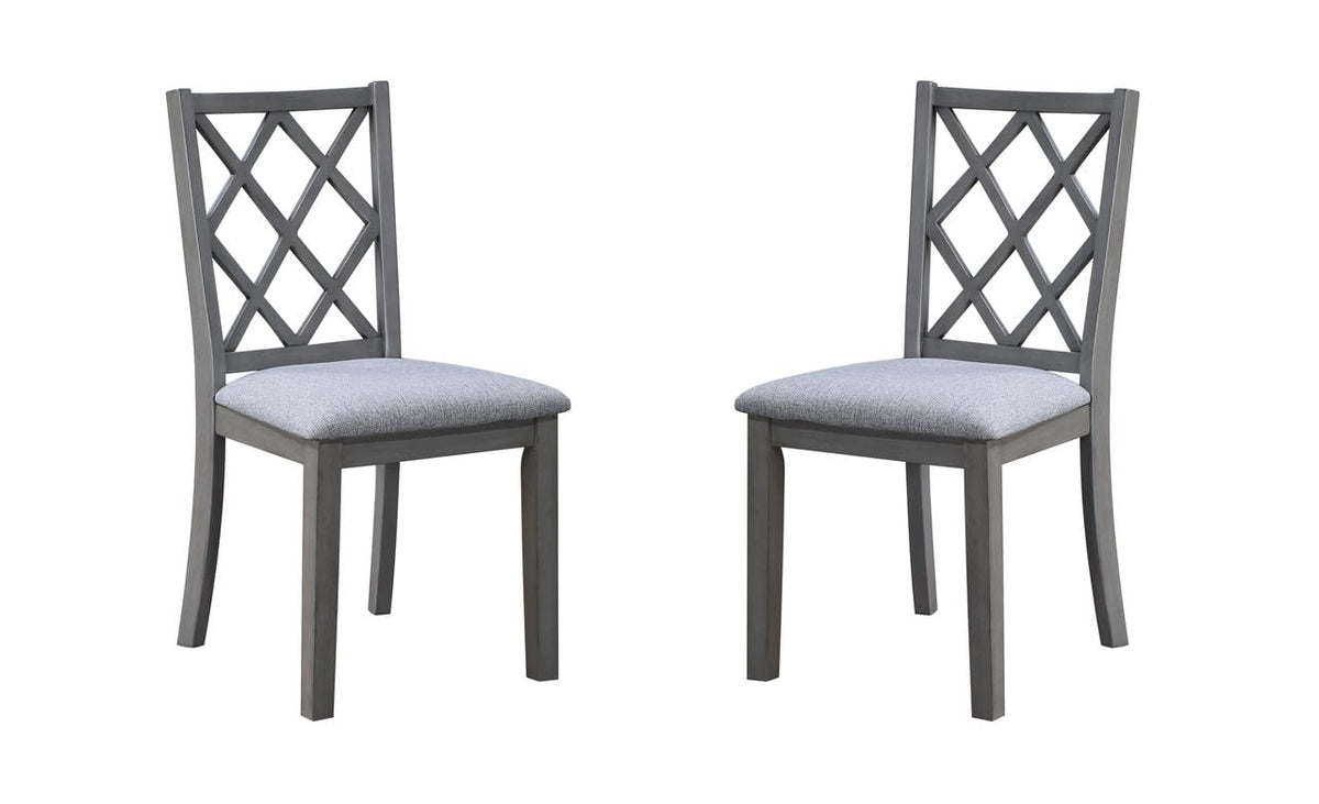 LILOLA LIVING Carlisle Set of 2 Gray Finish Cross Back Side Dining Chair