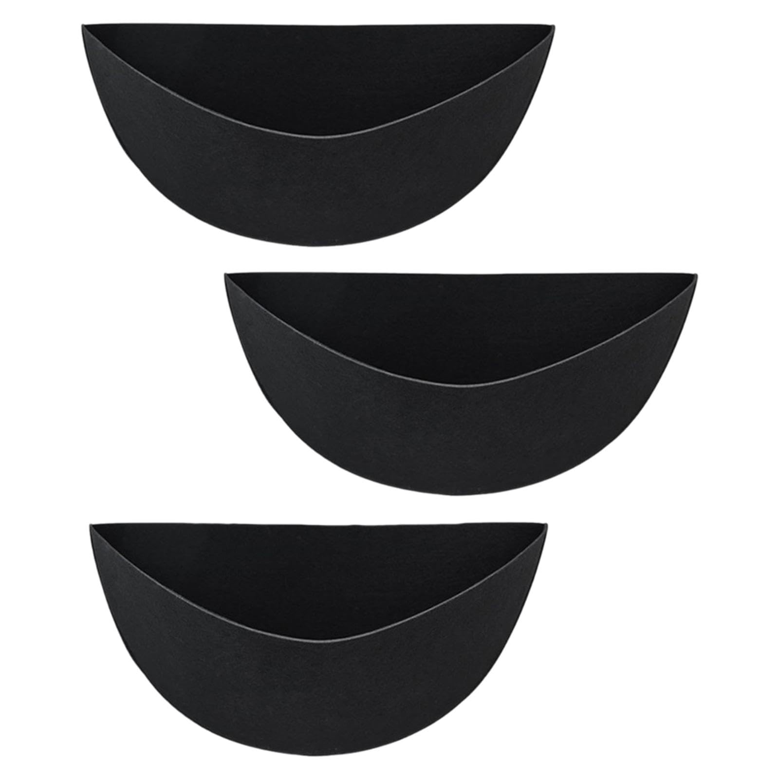 Ujeavette 3 Pieces Felt Trough Planter Liner Hanging Plant Liner For Living Room Black 12In