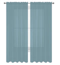 Decotex 2 Piece Solid Elegant Sheer Curtains Fully Stitched Panels Window Treatment Drape (54' X 95', Slate Blue)
