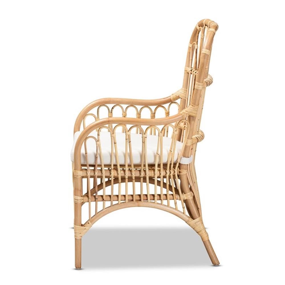 Baxton Studio Aya Modern and Contemporary Natural Finished Rattan Armchair