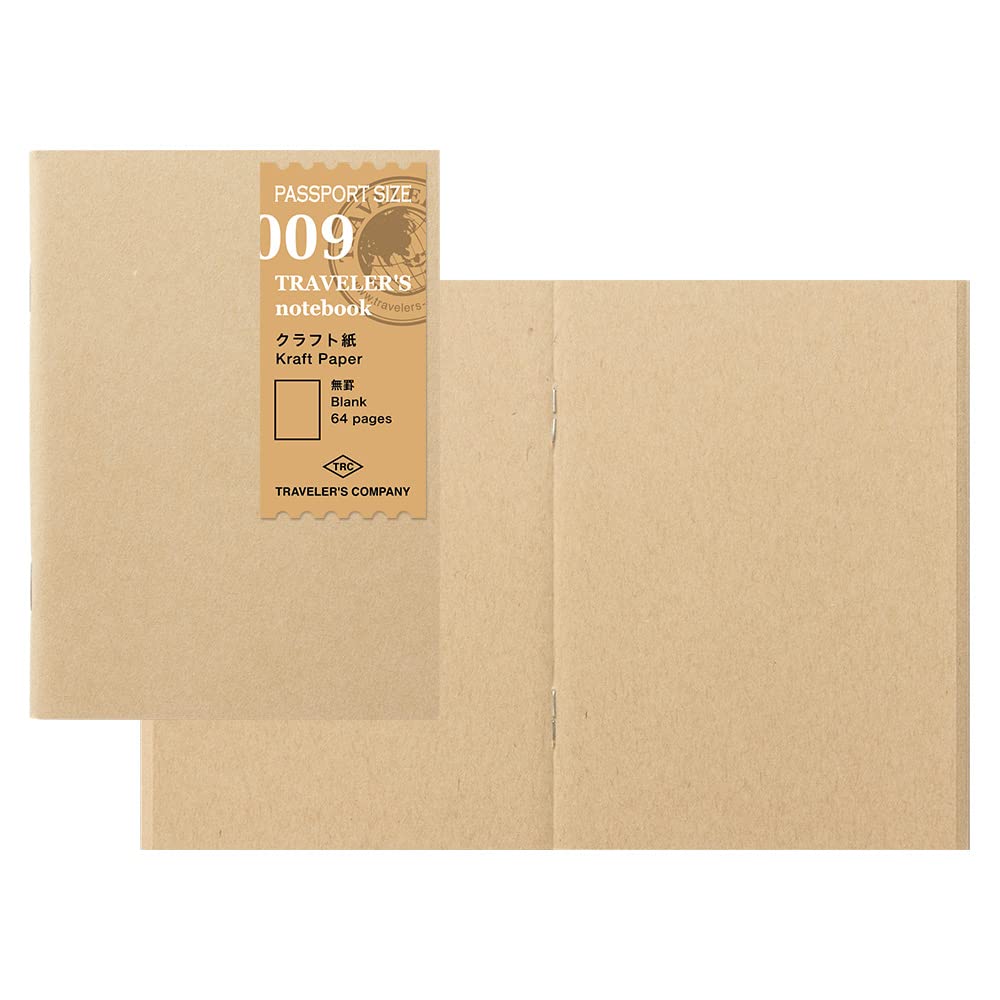 Designphil Travelers Company Traveler'S Notebook Refills, Kraft Paper, 2 Pack, Passport Size 14373006
