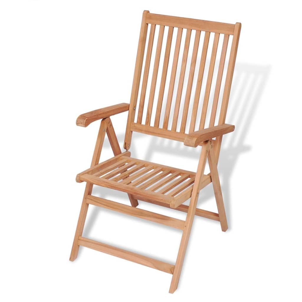 vidaXL 8X Solid Teak Wood Reclining Patio Chairs Garden Outdoor Balcony Backyard Terrace Lounge Dinner Dining Seating Home Furniture