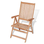 vidaXL 8X Solid Teak Wood Reclining Patio Chairs Garden Outdoor Balcony Backyard Terrace Lounge Dinner Dining Seating Home Furniture