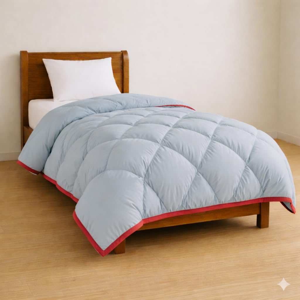 Amazon Basics Heavy Winter Microfibre Single Comforter |750 Gsm| Single Bed (7 X 4.5 Ft) | Reversible | Ideal For 05C Cold Weat