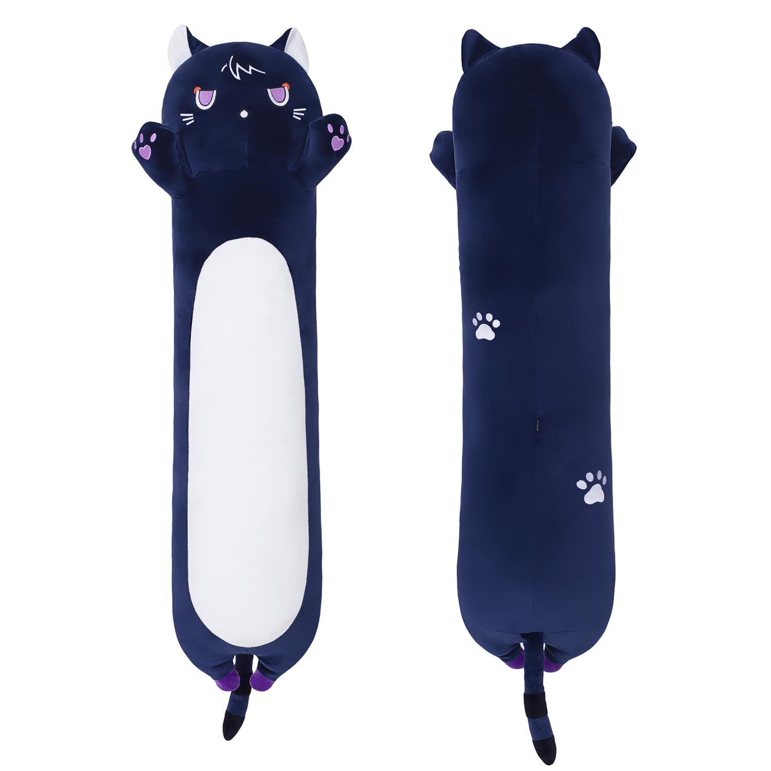 Miaohaha Long Plush Toy Cat Pillow Cute Genshin Cat Plush Toy Doll Stuffed Animal Cat Hugging Pillow For Sleeping Gift For Kids