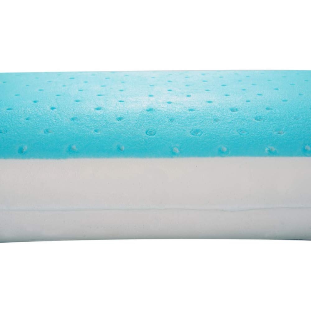HomeRoots White Polyester/Latex Foam Cool Gel Latex Queen Size Bed Pillow