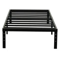Wulanos Twin Size Bed Frame, 3500Lbs Heavy Duty Metal Platform With Steel Slats Support, No Box Spring Needed, 14 Inches High Bedframe With Ample Storage, Sturdy And Noise-Free, Black