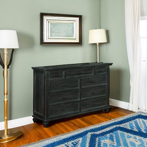 Coaster Home Furnishings Atascadero Transitional 64-inch 9-Drawer Bedroom Dresser Clothing Storage Cabinet Wide Chest of Drawers Organizer Unit Weathered Carbon 222883